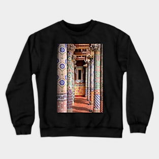 A colorful balcony in Barcelona Crewneck Sweatshirt